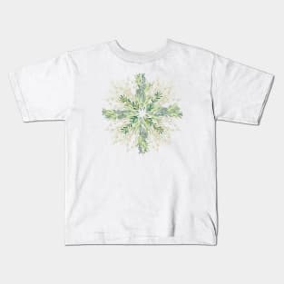 Mandala of Rosemary plant, herbal talisman Kids T-Shirt